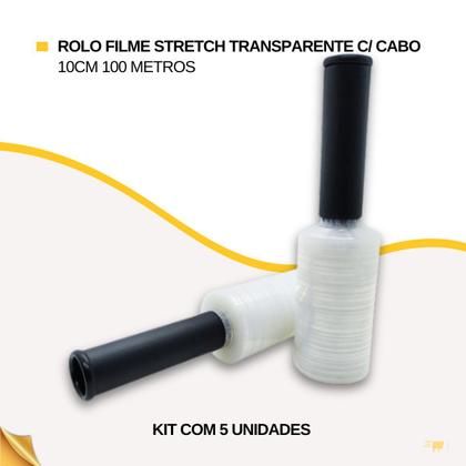 Imagem de Papel Filme Resistente Stretch Cabo Aplicador 10cmx100m 5un