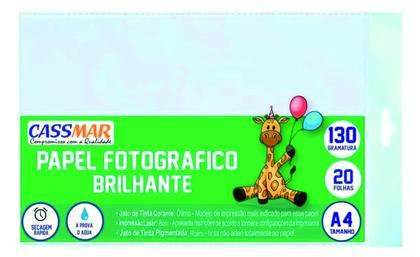 Imagem de Papel Fotográfico 130g Brilhante A4 210x297mm Cassmar 100 Fls