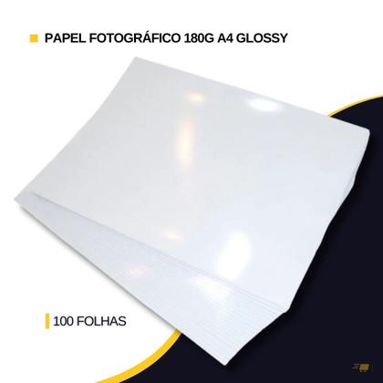 Imagem de Papel Fotográfico 180g Brilhante Glossy  A4 100 Folhas