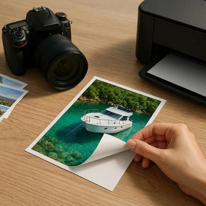 Imagem de papel fotográfico auto adesivo glossy 130g 20 folhas master print