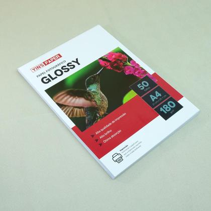 Imagem de Papel fotográfico glossy alto brilho a4 50fls 180g/m²