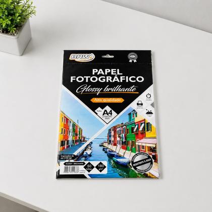Imagem de Papel Fotográfico Glossy Brilhante 180g 50 folhas BRW