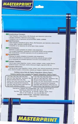 Imagem de Papel Fotografico Inkjet A4 Glossy 230g 100Fls Masterprint kit