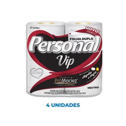 Imagem de Papel Higiênico Branco Folha Dupla Personal VIP 30M C/4