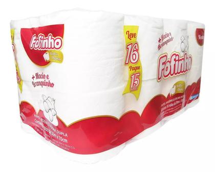 Imagem de Papel Higiênico Fofinho Folha Dupla 16 rolos  30mt x 10cm