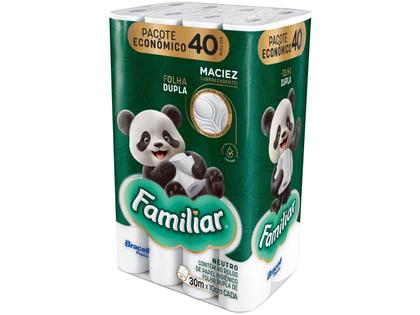 Imagem de Papel Higiênico Folha Dupla Bracell Familiar 40 Rolos 30m