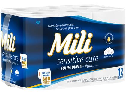 Imagem de Papel Higiênico Folha Dupla Mili Sensitive Care