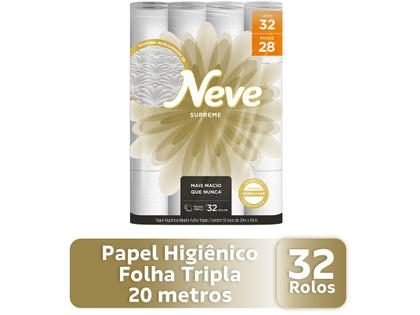 Imagem de Papel Higiênico Folha Tripla Neve Supreme 32 Rolos