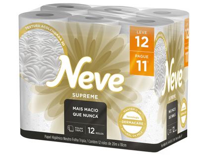 Papel Higiênico Folha Tripla Neve Supreme Leve 12 Pague 11 12 Rolos 20m Imagem de Papel Higiênico Folha Tripla Neve Supreme Leve 12 Pague 11 12 Rolos 20m