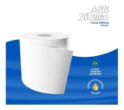 Imagem de Papel Higiênico Mili Bianco Folha Simples 60m Pct Com 12 Rolos