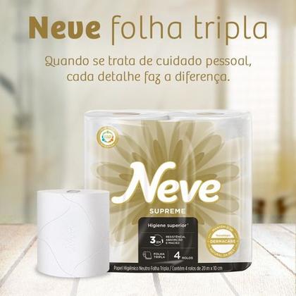 Imagem de Papel Higiênico Neve Supreme Folha Tripla 20 m De 32 Un Full