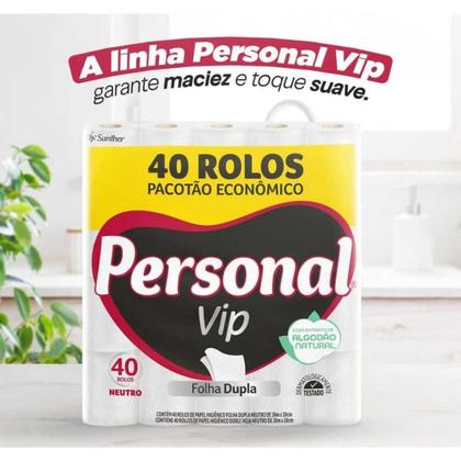 Imagem de Papel Higiênico Personal Vip Folha Dupla embalagem 40 Unidades