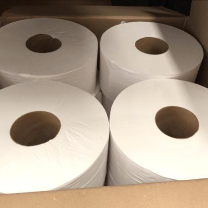 Imagem de Papel Higiênico Rolão 100% celulose Folha dupla Renova 8 rolos de 250 metros Ótima absorção e Maciez, Ideal para Uso Institucional