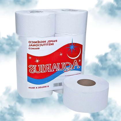 Imagem de Papel Higiênico Rolão Branco Institucional Econômico Folha Simples Isapel 8 Rolos