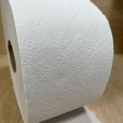 Imagem de Papel Higiênico Rolão Branco Reciclado folha simples Dubbon com 8 rolos de aproximadamente 300 metros