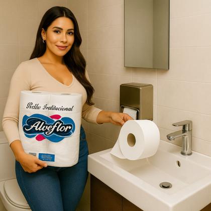 Imagem de Papel Higiênico Rolão Institucional Alveflor 300m