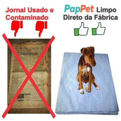 Imagem de Papel Jornal Tapete Pet Biodegradável Limpo Absorvente 60x35 cm 200 unid