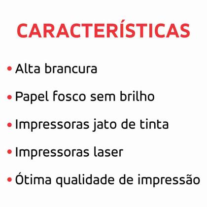 Imagem de Papel Offset Sulfite 180g A4 Branco Fosco 100 Folhas