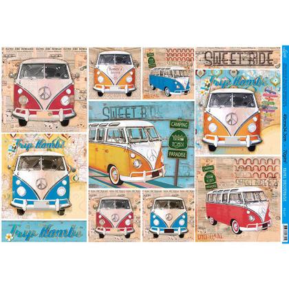 Imagem de Papel para Decoupage Litoarte 49 x 34,3 cm - Modelo PD-277 Kombi