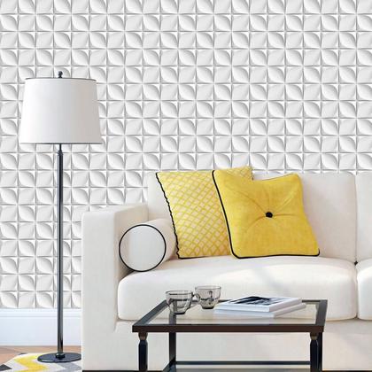 Imagem de Papel Parede 3D Quadrados Flor Geometrico Adesivo Decorativo