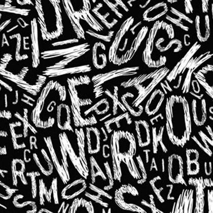 Imagem de Papel Parede Preto Adesivo Alfabeto Misturado Decorativo