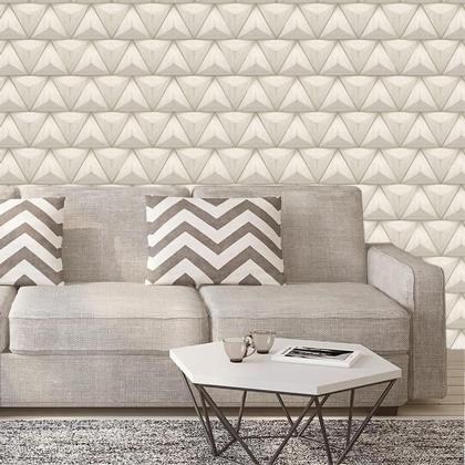 Imagem de Papel Parede Textura Triângulos Claro 3D Adesivo Sala Quarto