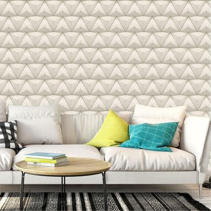 Imagem de Papel Parede Textura Triângulos Claro 3D Adesivo Sala Quarto