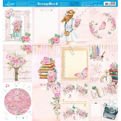 Imagem de Papel Scrapbook Sd1-097 30,5x30,5cm Papeis de Cartas Litoarte