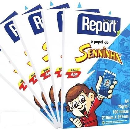 Imagem de Papel Sulfite A4 Branco Senninha 75g - 25 Pacotes com 100 - Caixa com 2.500 Folhas