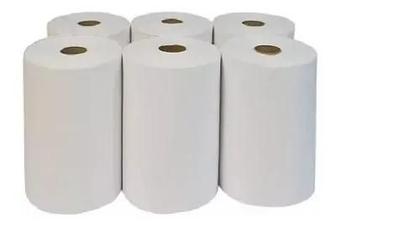 Imagem de Papel Toalha bobina 20x200 C/6 Unidades 100% Celulose 1 Linha Bia Paper Branco Isapel