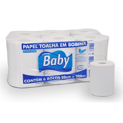 Imagem de PAPEL TOALHA BOBINA BABY 06X20X200m 100% CELULOSE