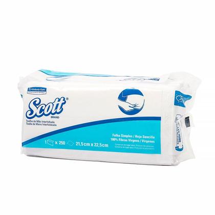 Imagem de Papel Toalha Interfolha SCOTT  c/250 Folha Simples 1 pacote