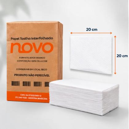 Imagem de Papel Toalha Interfolhado 20x20cm F. Simples 100 Celulose 1.000 Folhas Novo