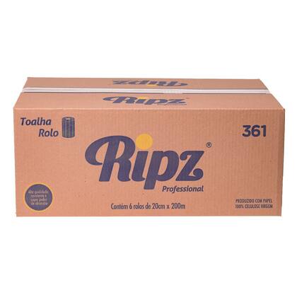 Imagem de Papel Toalha Rolo Ripz 200m com 6 Rolos de 24G