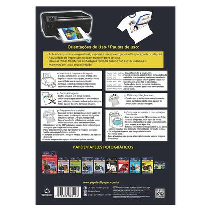 Imagem de Papel Transfer A4 150g 10 Folhas Tecido Claro Off Paper