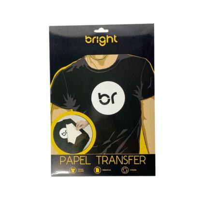 Imagem de Papel Transfer A4 Tecidos Camisetas Algodão Escuros Bright Preto Dark 50 Folhas Cor:Preto