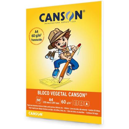 Imagem de Papel Vegetal Escolar 50 Folhas A4 60G  Bloco Canson