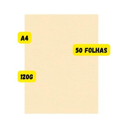 Imagem de Papel Verge Creme A4 120g 50 Fls Usapel