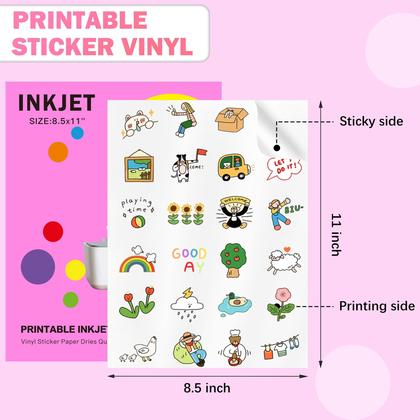 Imagem de Papel Vinil Adesivo Veicevol 8,5 x 11" Brilhante para Impressora Jato de Tinta - Pacote com 50 Folhas