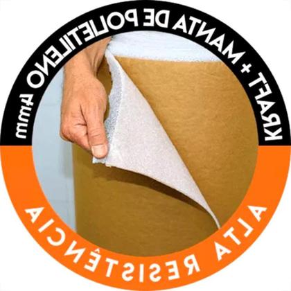 Imagem de Papelao Salva Piso Salvabras 100Cm X 25M - Papel Kraft Com Plastico Bolha De Alta Resistencia
