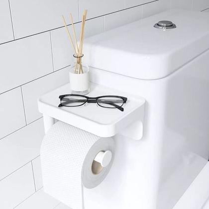 Imagem de Papeleira Para Banheiro Branco Trava Sure-lock Umbra Flex
