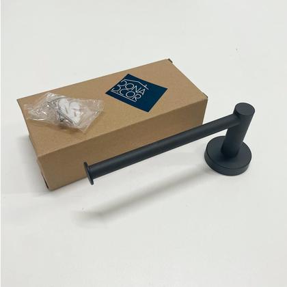 Imagem de Papeleira Preta Banheiro Inox 304 Porta Papel Higienico Suporte Preto Fosco de Parede Acessorio Lavabo Luxo Black