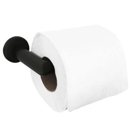 Imagem de Papeleira Suporte Porta Papel Higiênico Aço Inox Preto Banheiro Lavabo Hortência