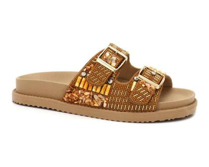 Imagem de Papete / Chinelo Ramarim Fivela com Pedras Ref. 2447237 - Camel Caqui