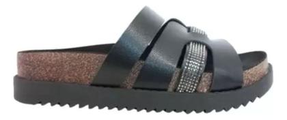 Imagem de Papete Feminina Strass Flatform Brilho Moleca Tamanco H Moda