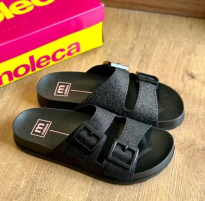 Imagem de Papete Moleca Feminina Sandália Com Brilho Fivela Original