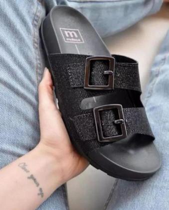 Imagem de Papete Moleca Feminina Sandália Com Brilho Fivela Original