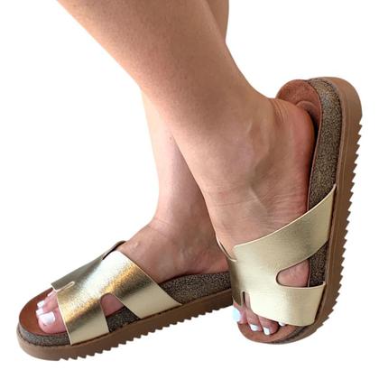 Imagem de Papete Moleca Plataforma Casual Feminina Dourada