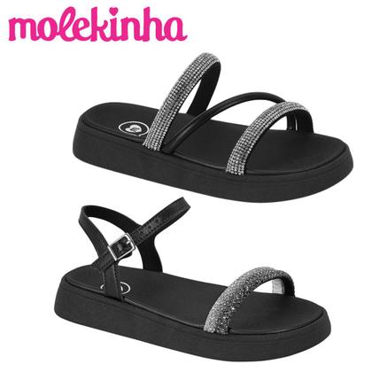 Imagem de Papete Sandalia Menina Infantil Colorida Gliter Conforto Molekinha Original