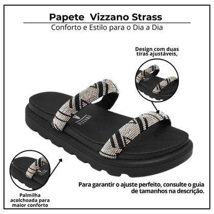 Imagem de Papete Vizzano Feminina Strass Brilho Tratorada Original